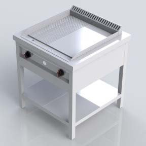 1/2 Smooth 1/2 grooved hot plate griddle