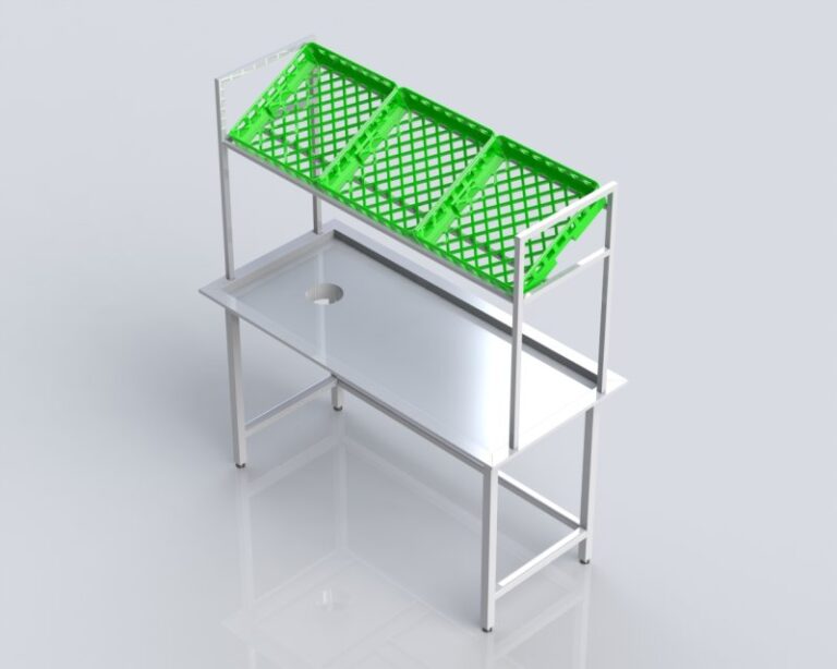 RECEIVING TABLE WITH OVERSHELF  RTO1607R